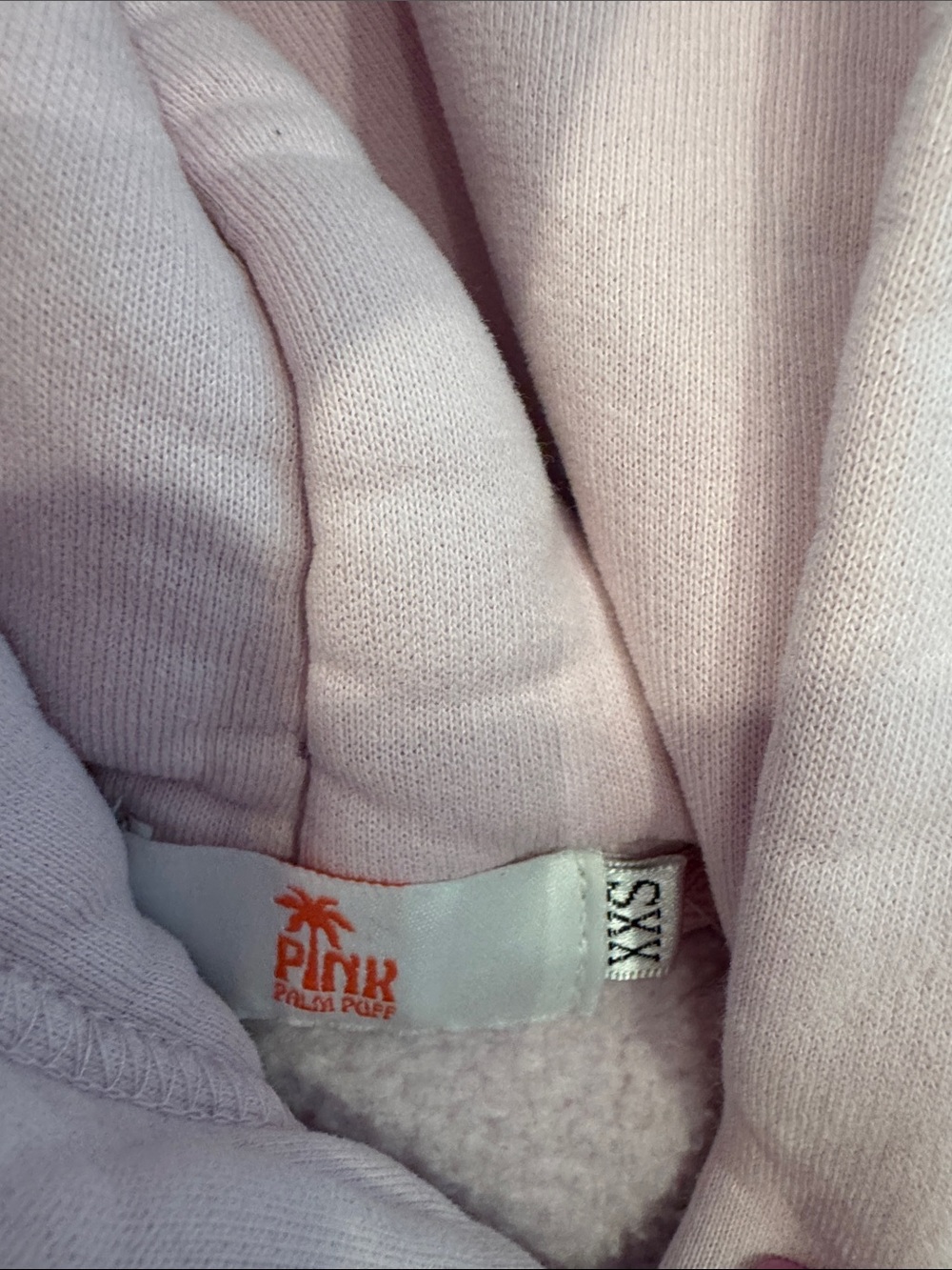 Girls' Light Pink Hooded Sweatshirt with Hot Pink Palm Motif - Picture 2 of 15